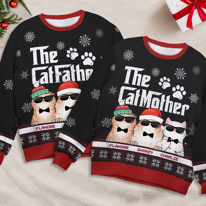 Custom Name Christmas Cat Gifts for Cat Lovers - Personalized Sweatshirt