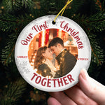 Custom Photo First Christmas Couple Gifts - Personalized Ornament