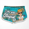 I Am With Stupid - Personalized Couple Beach Shorts - Gift For Couples, Husband Wife