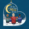 I Love You To The Moon And Back - Personalized Custom Heart Shaped Acrylic Christmas Ornament - Gift For Grandma, Grandparents, Christmas Gift