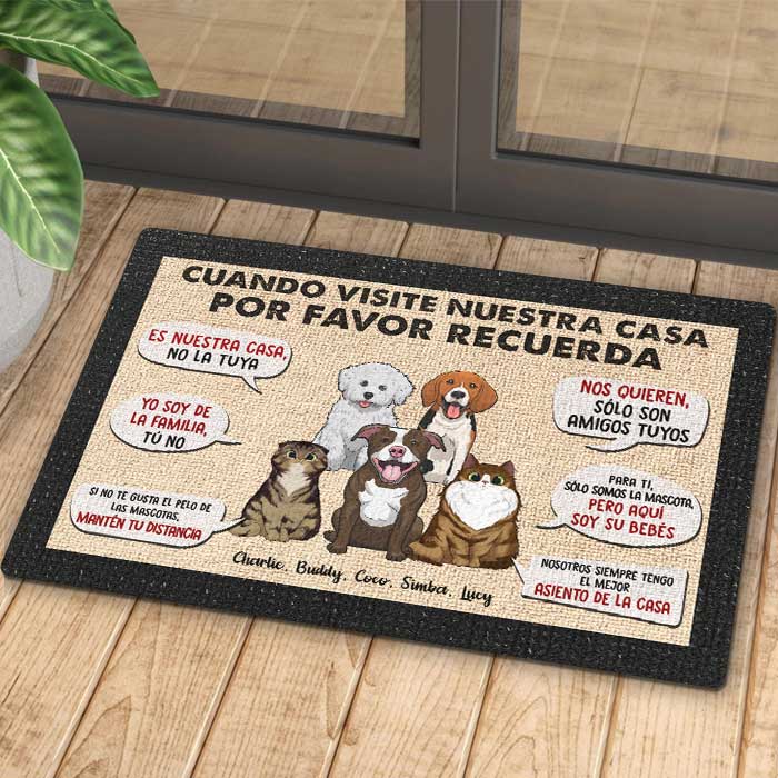 Cuando Visites Mi/Nuestra Casa Por Favor Recuerda - Personalized Decorative Mat Spanish