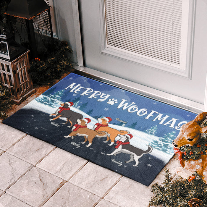 Custom Name Funny Christmas Gifts for Dog Lovers - Personalized Doormat