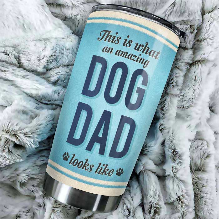 Custom Name Dog Dad Gifts for Men - Personalized Tumbler