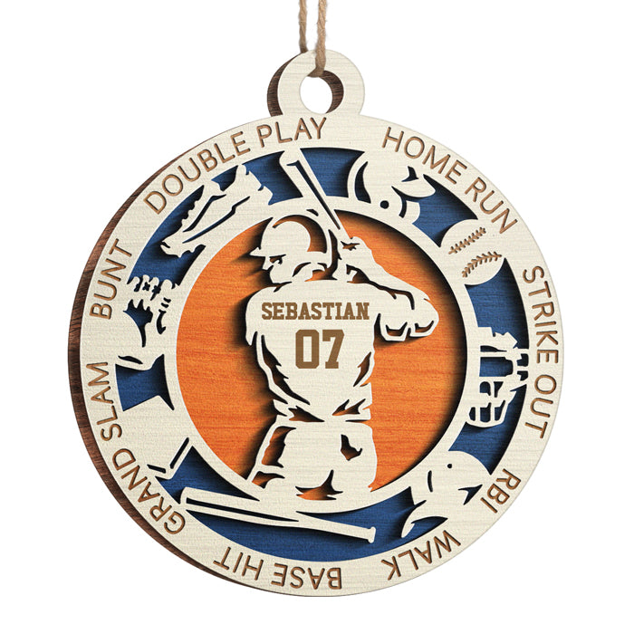 Custom Name Baseball Player Gifts for Baseball Fans - Personalized Ornament