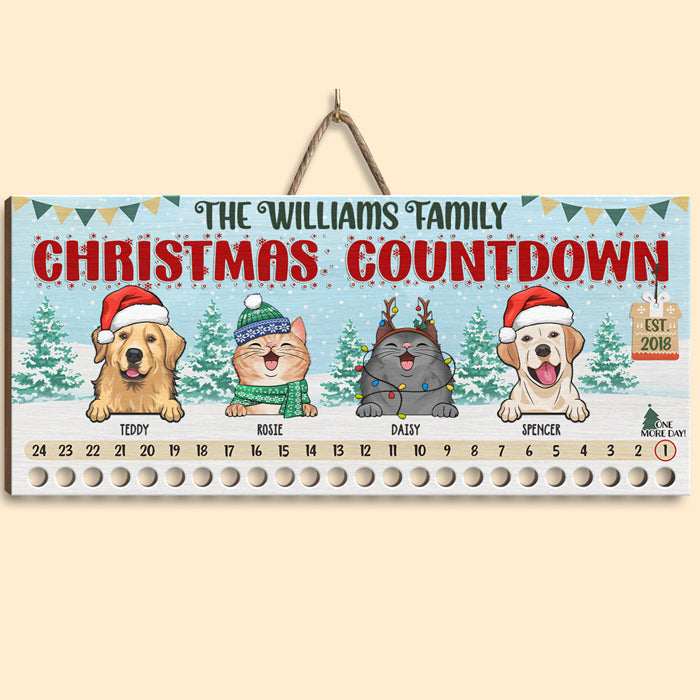 Christmas Is The Most Wonderful Time Of The Year - Dog & Cat Personalized Custom Candy Christmas Countdown Wooden Sign, Advent Calendar - Christmas Gift For Pet Owners, Pet Lovers