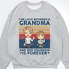 The Love Between A Grandma & Her Grandkids - Personalized Unisex T-shirt, Hoodie, Sweatshirt - Gift For Grandma, Grandparents