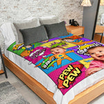 Custom Photo Superhero Comic Gifts for Kids - Personalized Blanket