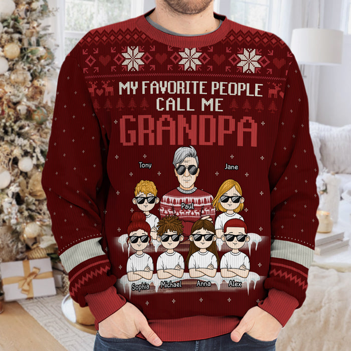 Custom Name Christmas Gifts for Grandpa - Personalized Sweatshirt