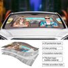 Husband Wife Driving On Road - Personalized Auto Sunshade - Gift For Couples, Husband Wife
