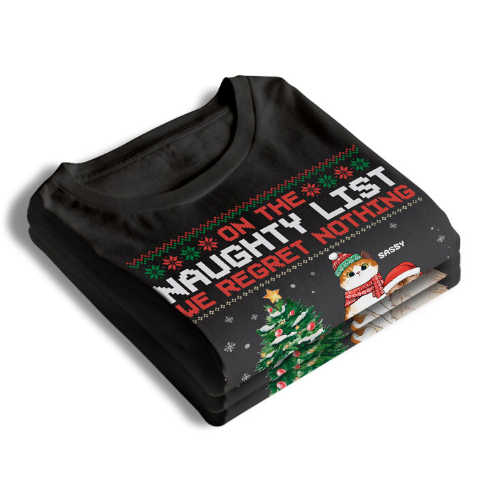 Funny Christmas Cat Naughty List Gifts for Cat Lovers - Apparel