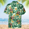 Colorful Tropical Flowers And Leaves Pattern - Dog & Cat Personalized Custom Unisex Hawaiian Shirt - Upload Image, Dog Face, Cat Face - Summer Vacation Gift, Gift For Pet Owners, Pet Lovers