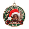 Woof You A Merry Christmas - Personalized Custom Round Shaped Wood Photo Christmas Ornament - Upload Image, Gift For Pet Lovers, Christmas Gift
