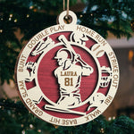 Custom Name Baseball Player Gifts for Baseball Fans - Personalized Ornament