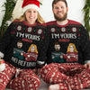 We Belong To Each Other, No Refund - Personalized Custom Unisex Ugly Christmas Sweatshirt, Wool Sweatshirt, All-Over-Print Sweatshirt - Gift For Couple, Husband Wife, Anniversary, Engagement, Wedding, Marriage Gift, Christmas Gift