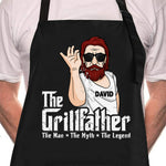 Custom Name Grillfather Gifts for Grill Masters - Personalized Apron