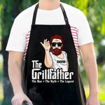 Custom Name Grillfather Gifts for Grill Masters - Personalized Apron
