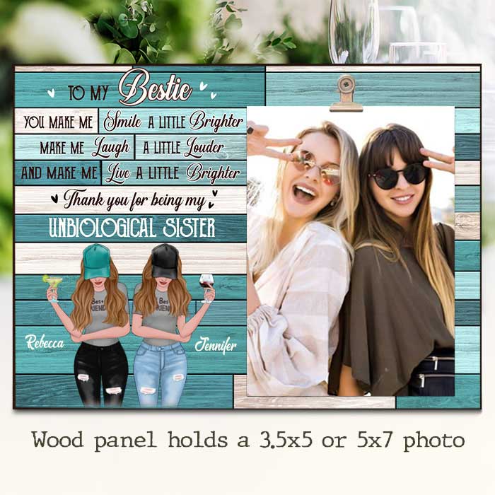 You Make Me Laugh A Little Louder - Gift For Bestie -  Personalized Photo Frame