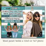 Custom Photo Bestie Gifts for Women - Personalized Wooden Frame