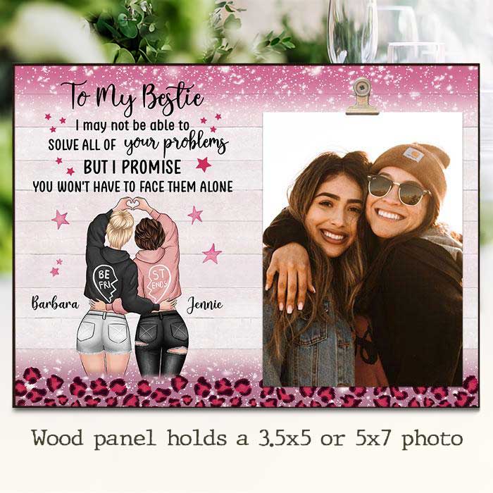 Custom Photo Best Friend Gifts for Women - Personalized Wooden Frame