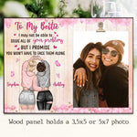 Custom Photo Best Friend Gifts for Women - Personalized Wooden Frame