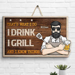 Custom Name Funny Grill Gifts for Men - Personalized Wood Sign