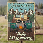 Custom Name Couple Camping Gifts - Personalized Metal Sign
