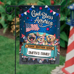 Custom Name Patriotic Dog Family Decor - Personalized Flag