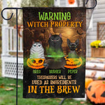 Custom Name Halloween Witch Cat Gifts for Cat Lovers - Personalized Flag