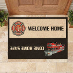 Firefighter Fire Rescue Welcome Home Doormat - Front Door Decor
