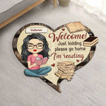 Custom Name Funny Book Lover Gifts - Personalized Shaped Doormat