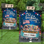 Custom Name Patriotic Dog Family Gifts - Personalized Flag