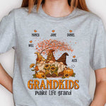 Custom Name Fall Grandkids Gifts for Grandparents - Personalized Apparel