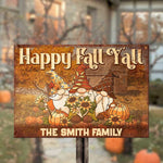 Custom Name Fall Gnome Family Decor - Personalized Metal Sign
