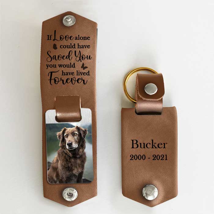 Custom Pet Photo Memorial Gifts for Dog Lovers - Personalized PU Keychain