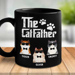 Custom Name Funny Catfather Gifts for Cat Dads - Personalized Mugs