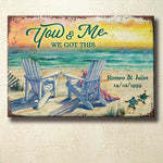 Custom Name and Date Beach Couple Gifts - Personalized Metal Sign