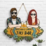Custom Name Tiki Bar Couple Gifts - Personalized Wood Sign