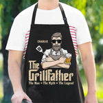 Custom Name Grillfather Gifts for Men - Personalized Apron