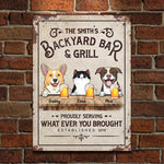 Custom Pet Backyard Bar & Grill Gifts - Personalized Metal Sign