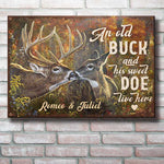 Custom Name Deer Couple Gifts - Personalized Metal Sign