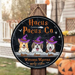Custom Pet Name Halloween Witch Dog Decor - Personalized Wood Sign