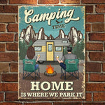 Custom Name Camping Couple Gifts - Personalized Metal Sign