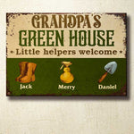 Custom Name Grandpa's Green House Gifts for Grandpa - Personalized Metal Sign
