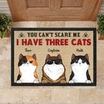 Custom Name Funny Three Cat Gifts for Cat Lovers - Personalized Doormat