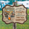 Camping Partners For Life - Husband & Wife - Gift For Camping Couples, Personalized Shaped Door Sign