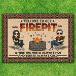 Custom Name Fire Pit Gifts for Couples - Personalized Doormat