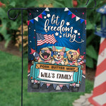 Custom Name Patriotic Dog Family Gifts - Personalized Flag