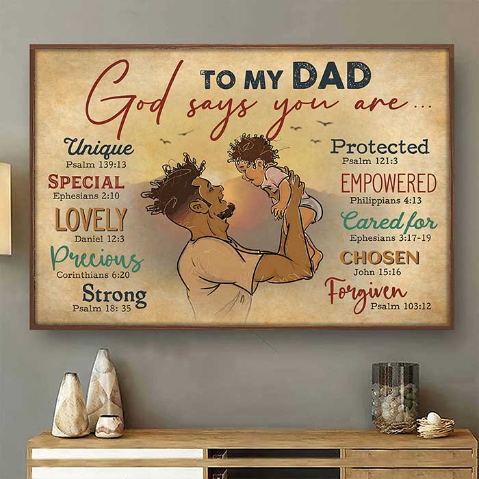 Christian Dad Bible Verse Gift - Inspirational Poster