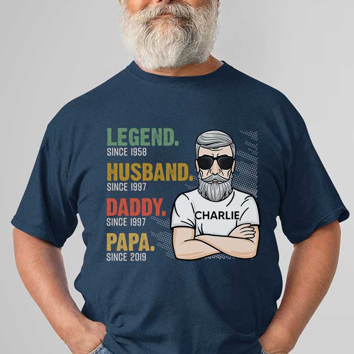Legend Husband Daddy Papa - Gift For Dads - Personalized Unisex T-Shirt