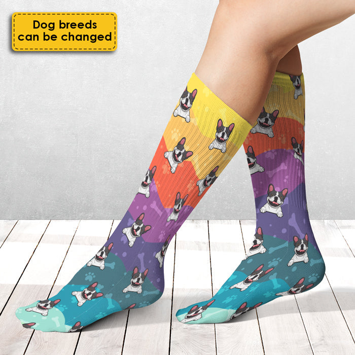 Colorful Wavy - Gift For Dog Lovers - Personalized Socks